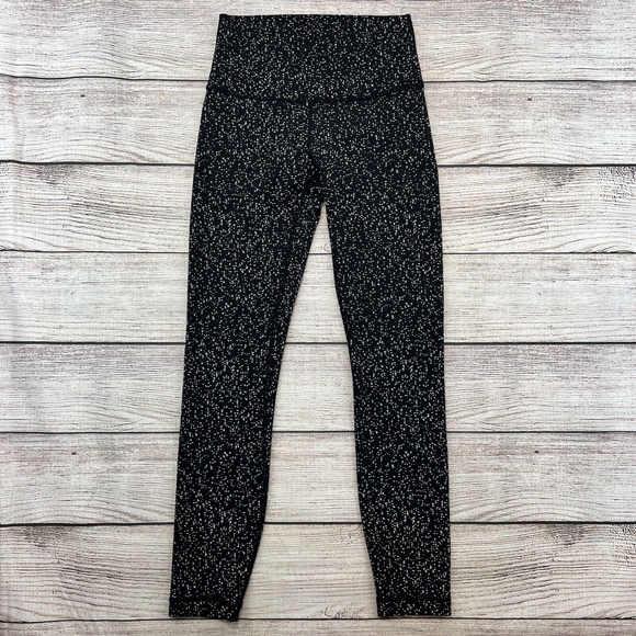 lululemon athletica Pants - Lululemon Align High Rise Pants Women’s Size 4 Black Splatter Activewear Yoga